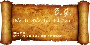 Bölcsföldi Géza névjegykártya