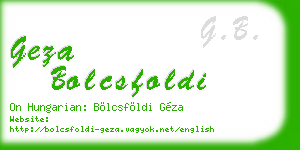 geza bolcsfoldi business card