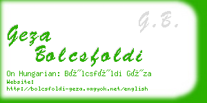 geza bolcsfoldi business card